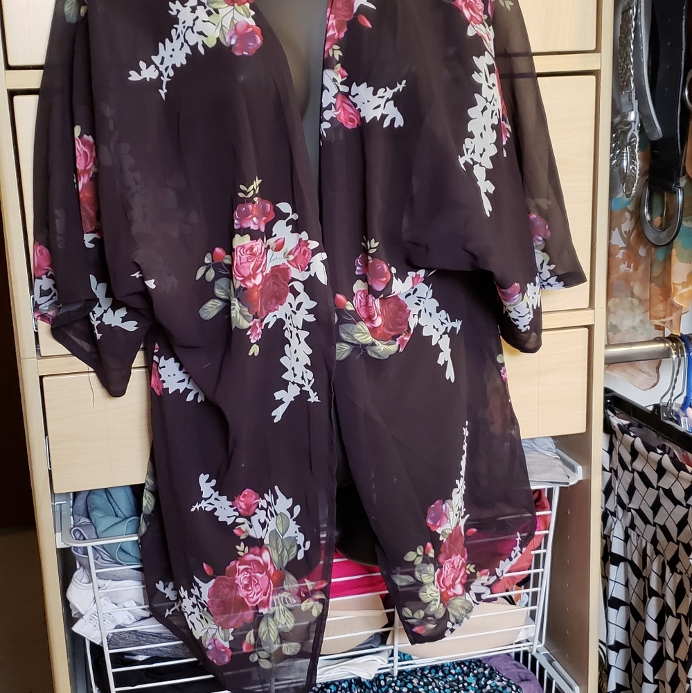 One size sheer throw cardigan.